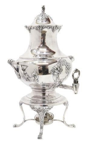 Appraisal: American silverplate hot water coffee urn Reed Barton in the