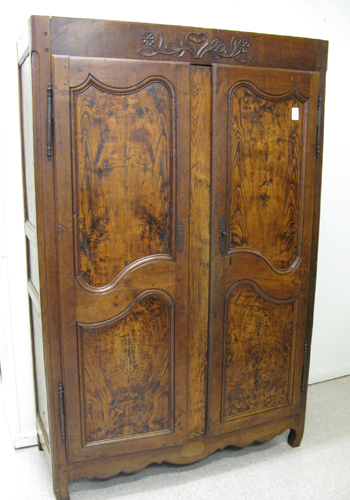 Appraisal: LOUIS XV NORMANDY OAK ARMOIRE French th century elements having