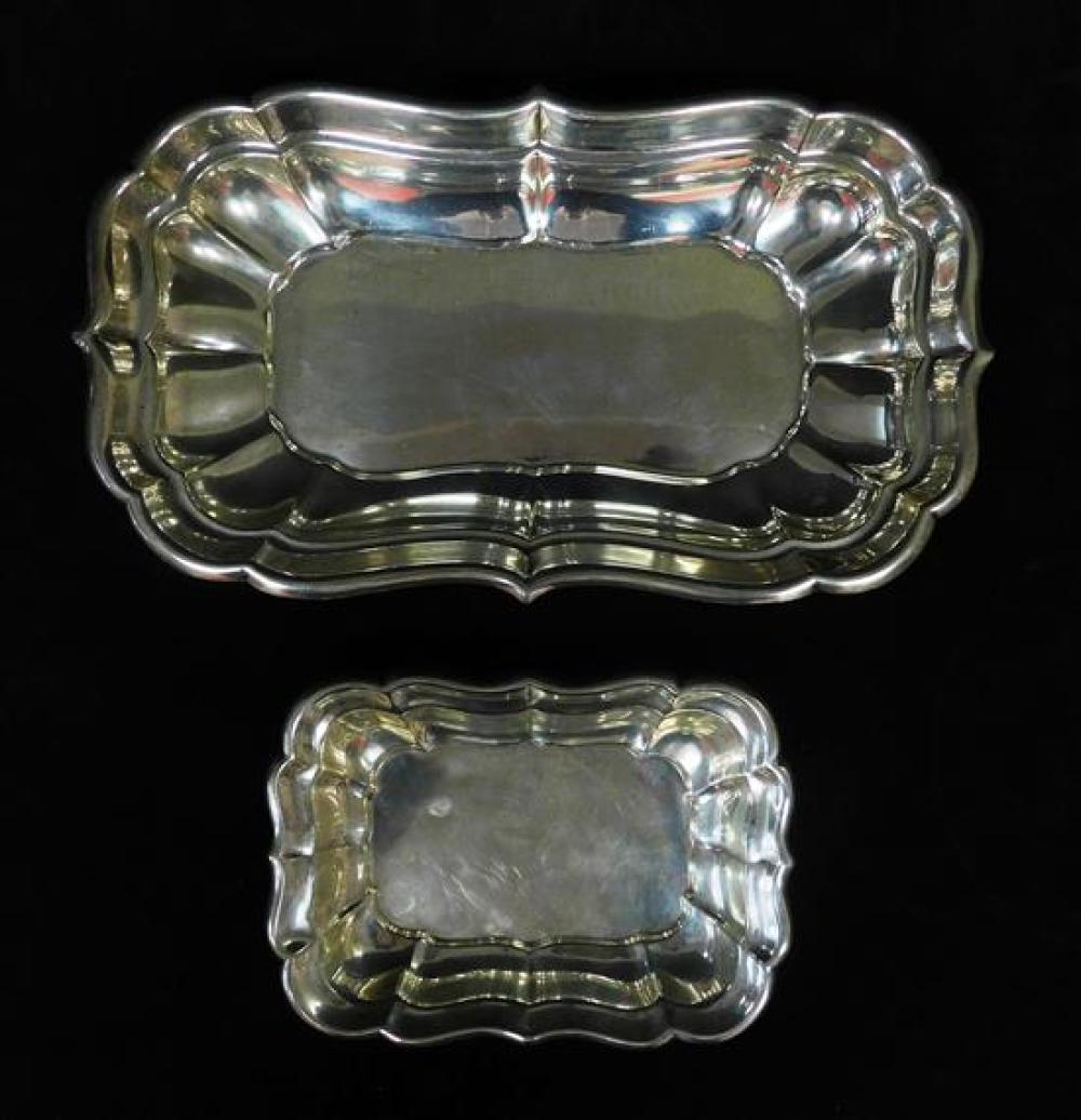 Appraisal: STERLING Two Reed Barton Windsor oblong dishes with undulating rims