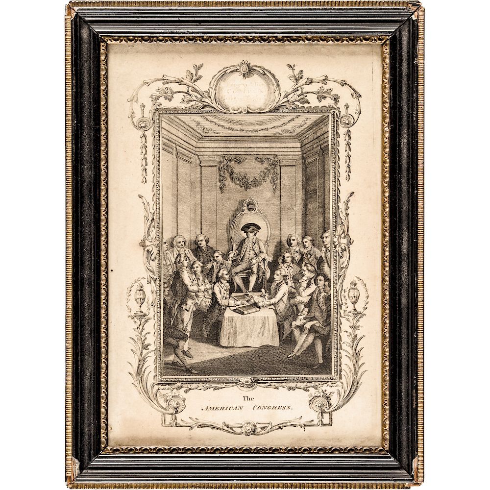 Appraisal: c Engraved Historical Print Titled The AMERICAN CONGRESS by Page