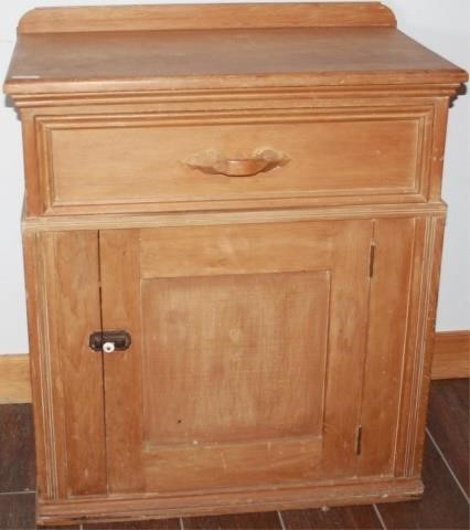 Appraisal: TH CENTURY STRIPPED PINE COUNTRY STORE CABINET OLD REFINISHED SURFACE