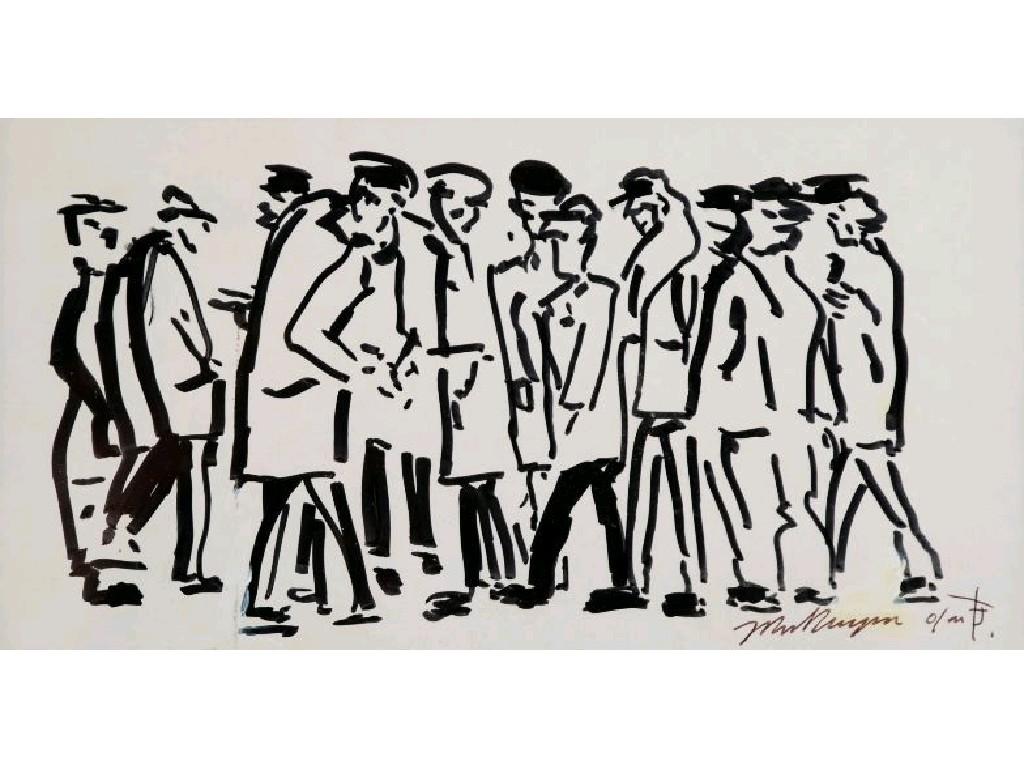 Appraisal: JOHN THOMPSON b FELT TIP PENlarge group of figurers signed