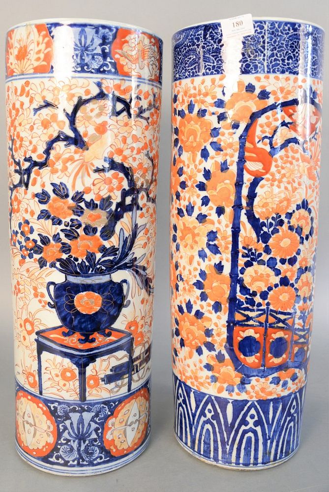 Appraisal: Two Imari porcelain umbrella stands one cracked ht Two Imari