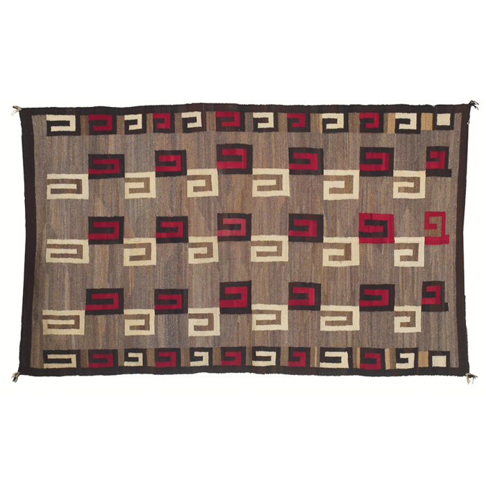 Appraisal: Large and good Navajo rug colorful geometric design on a