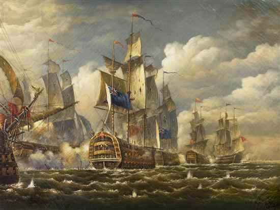 Appraisal: D Taylor British th century Ships of the Line at