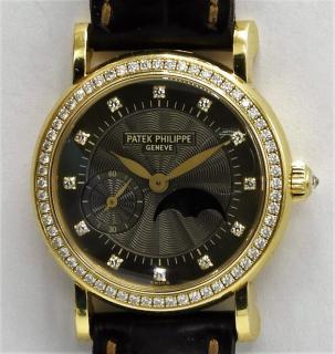 Appraisal: Patek Philippe Lady's Diamond Set Moon Phase Watch SWITZERLAND POST