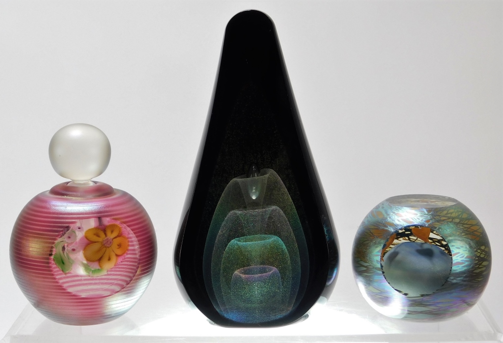 Appraisal: PC STUART ABELMAN PAPERWEIGHTS PERFUME BOTTLES United States th CenturyIncludes