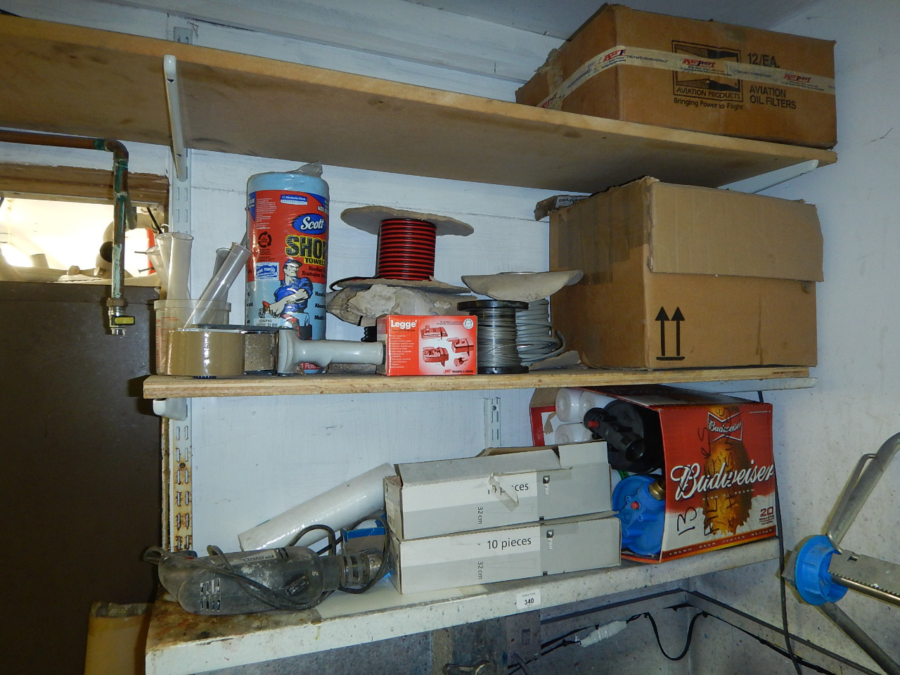 Appraisal: Various tools and components etc shelves and a Torque industrial