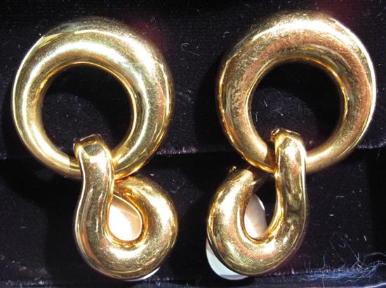 Appraisal: Tiffany Co Gold Earrings loop knot form grams