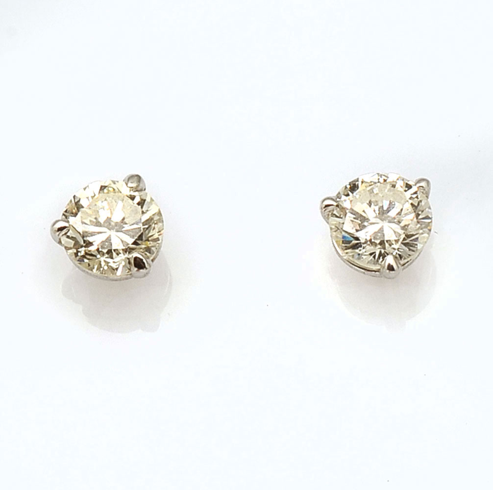 Appraisal: K CTW DIAMOND STUD EARRINGS MARTINI STYLE K CTW martini