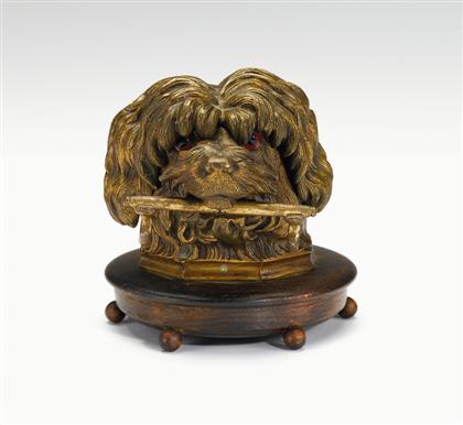 Appraisal: Continental bronze inkwell late th early th century In the