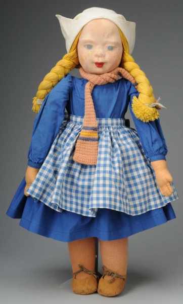 Appraisal: WPA Milwaukee Project Cloth Dutch Girl Doll Description American Ca