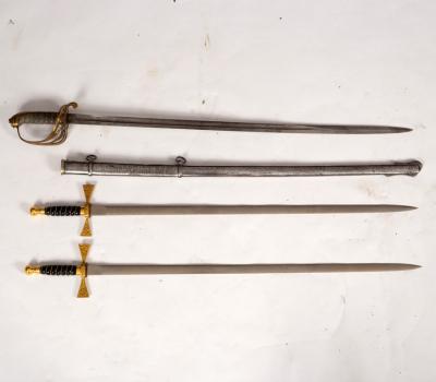 Appraisal: A ceremonial dress sword with pierced brass hilt and shagreen