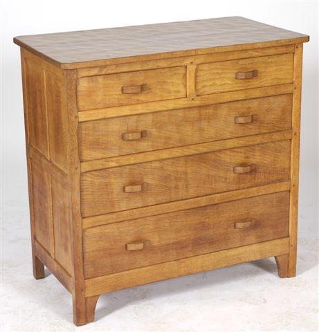 Appraisal: KINGPOST YORKSHIRE OAK CHEST OF DRAWERS the rectangular top with