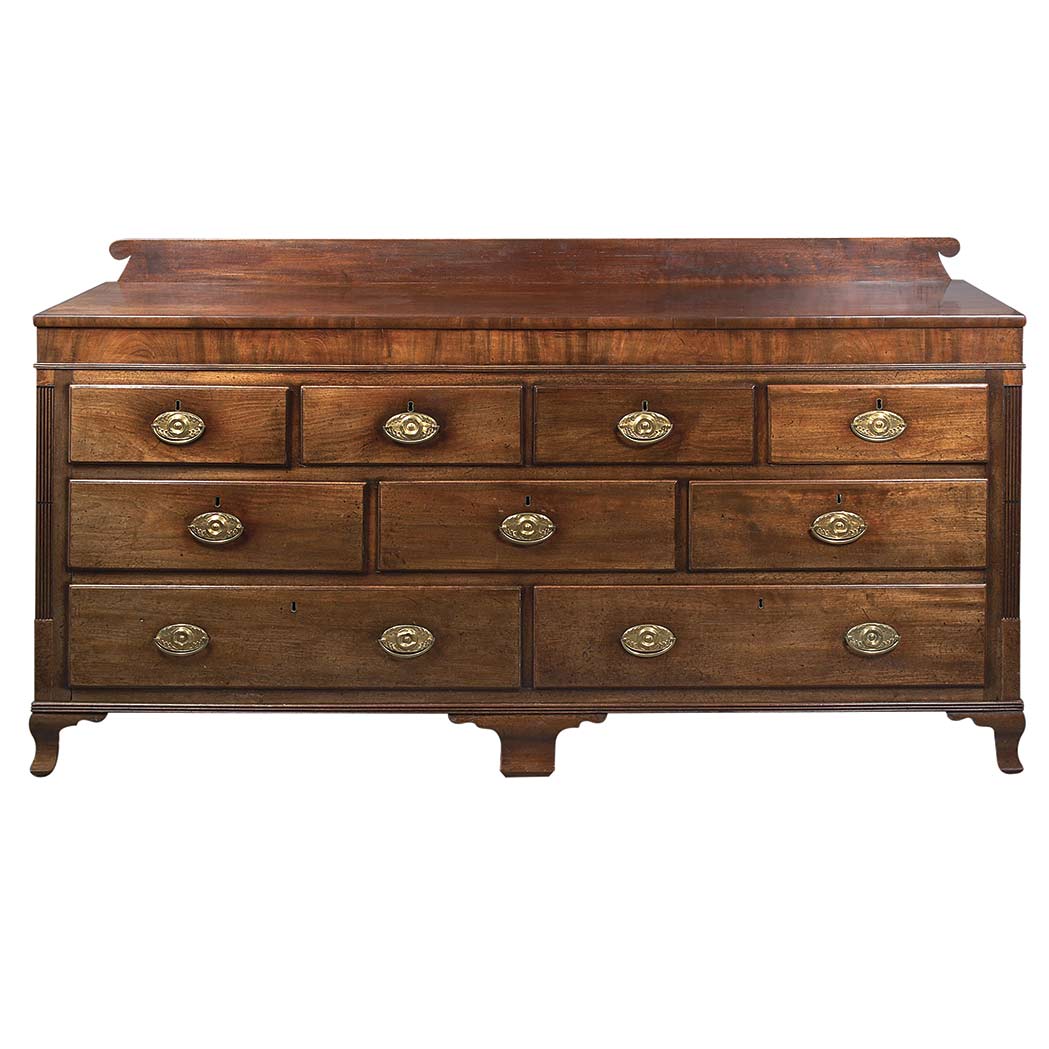 Appraisal: George III Mahogany Credenza The rectangular top with a low