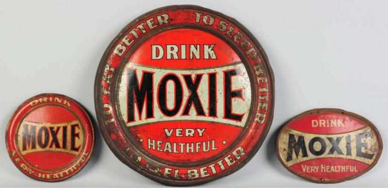 Appraisal: Lot of Tin Early Moxie Signs Circa to All three