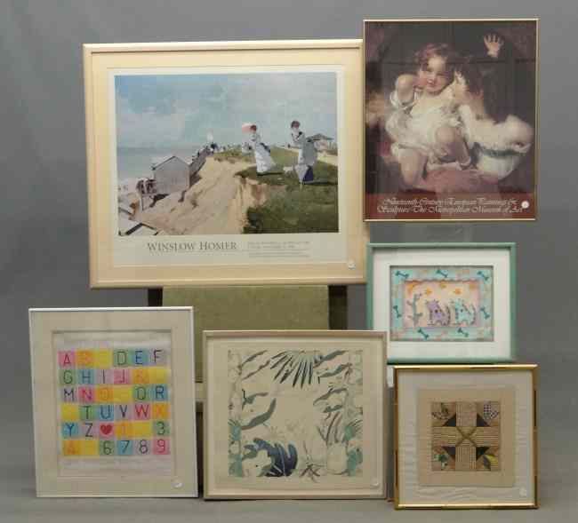 Appraisal: Misc artwork lot including Winslow Homer print Metropolitan Museum print