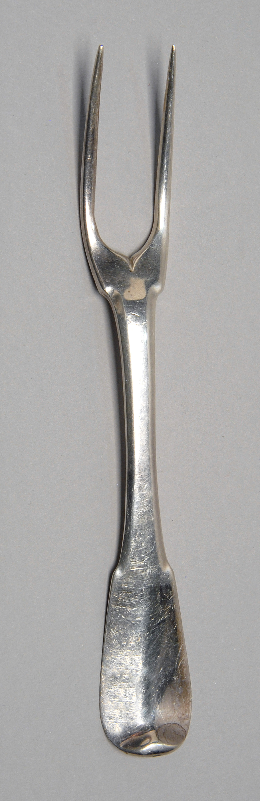 Appraisal: CONTINENTAL SILVER MEAT SERVING FORK Triple-struck with Paris Maison Commune