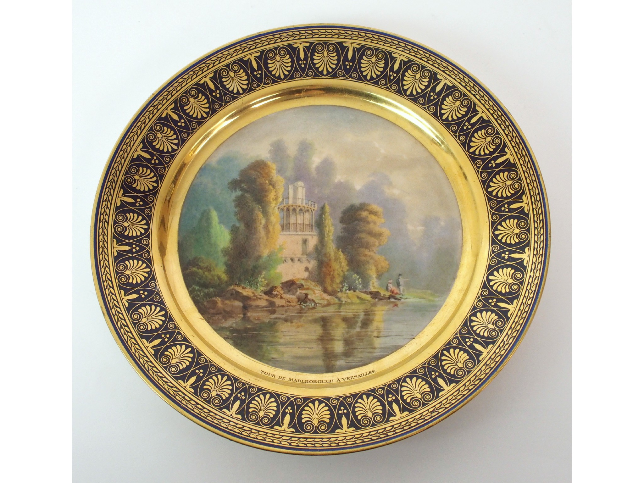 Appraisal: A French Sevres painted porcelain cabinet plateround plate titled Tour