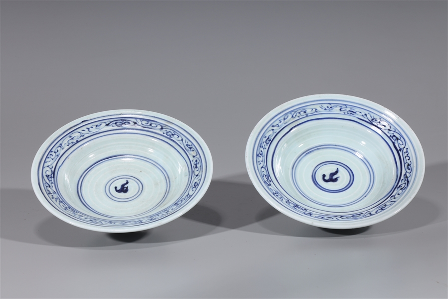 Appraisal: Two blue and white Chinese enameled porcelain plates each with