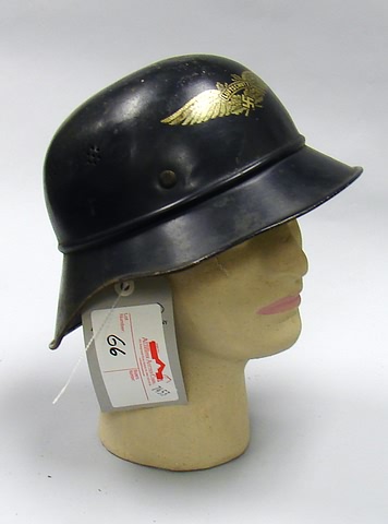 Appraisal: Lot consists of a German WWII Gladiator-Style Luftschutz Helmet Helmet