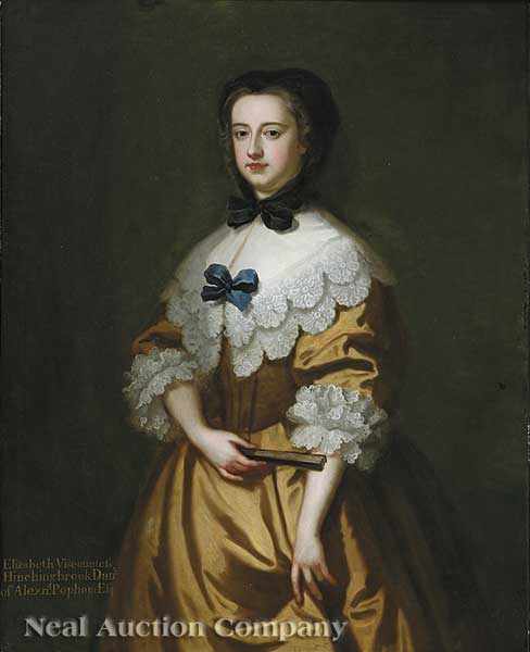 Appraisal: Attributed to Thomas Hudson English - Portrait of Elizabeth Viscountess