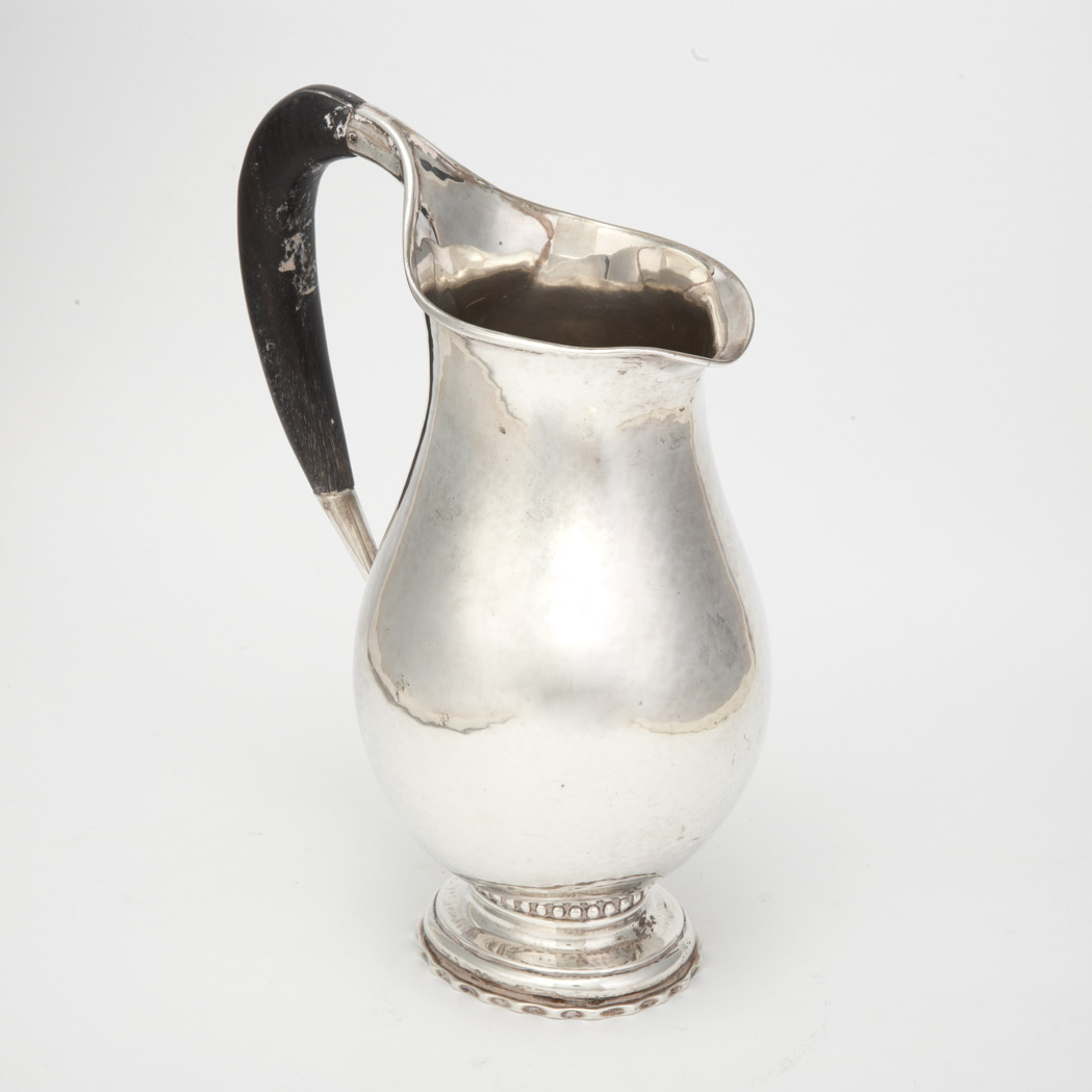 Appraisal: Georg Jensen Sterling Silver Pitcher Model no circa Of pyriform