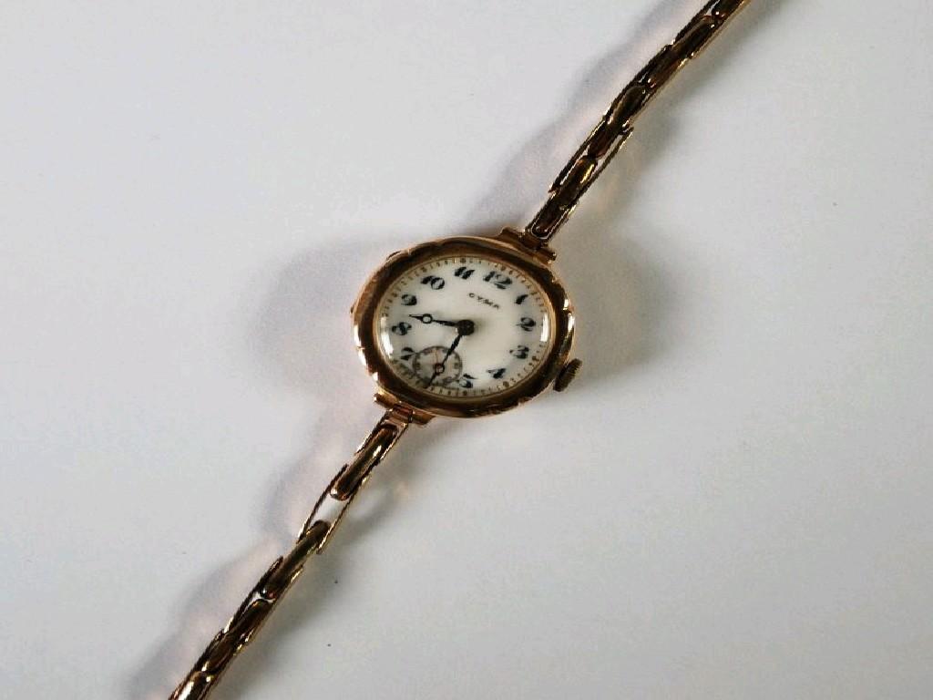 Appraisal: LADY'S CYMA SWISS ct GOLD WRIST WATCH with circular white