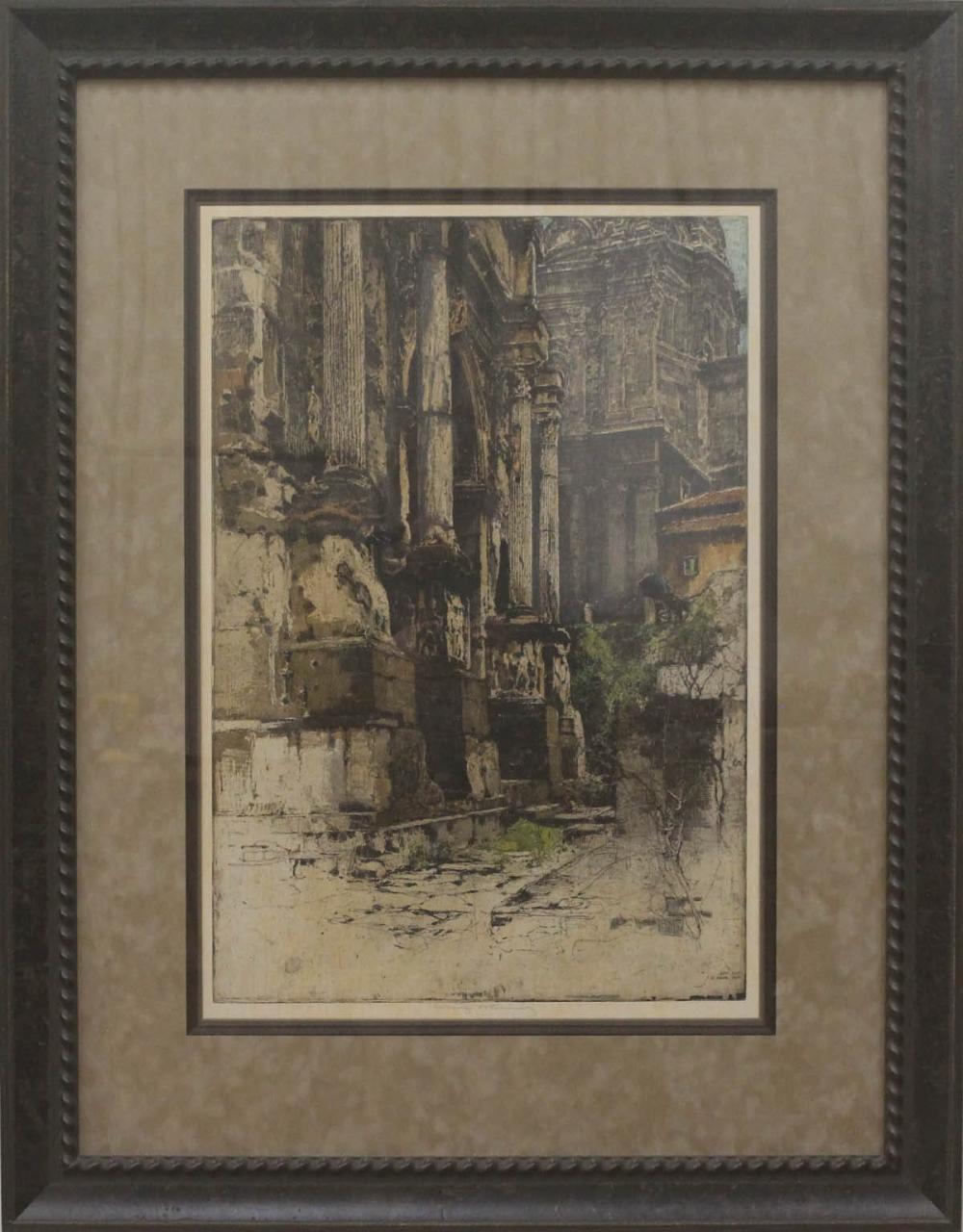 Appraisal: LUIGI KASIMIR Austria - etching and aquatint Rome Arch of