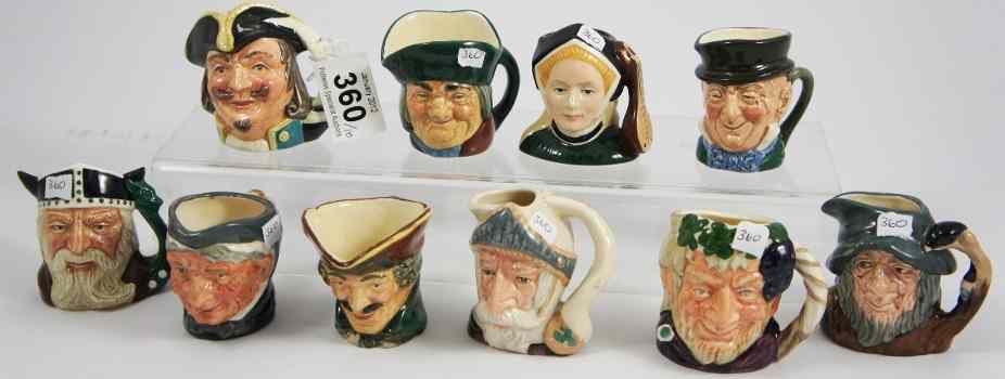 Appraisal: A collection of Royal Doulton Miniature Character Jugs comprising Viking