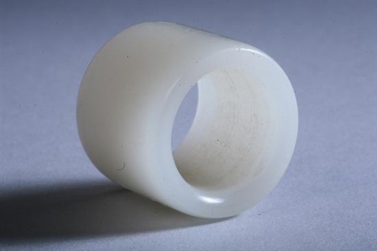 Appraisal: CHINESE WHITE JADE ARCHER RING - in long