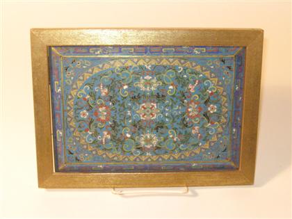 Appraisal: Chinese cloisonne and gilt metal plaque th century