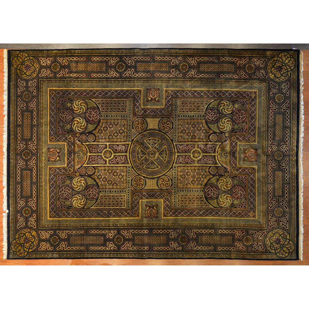 Appraisal: Indo Agra Carpet India x Modern hand-knotted wool pile on