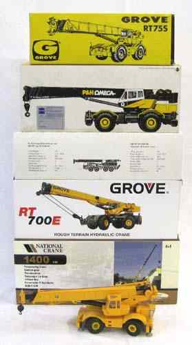 Appraisal: SIX DIECAST METAL SCALE MODELS OF MOBILE TELESCOPIC CRANES including