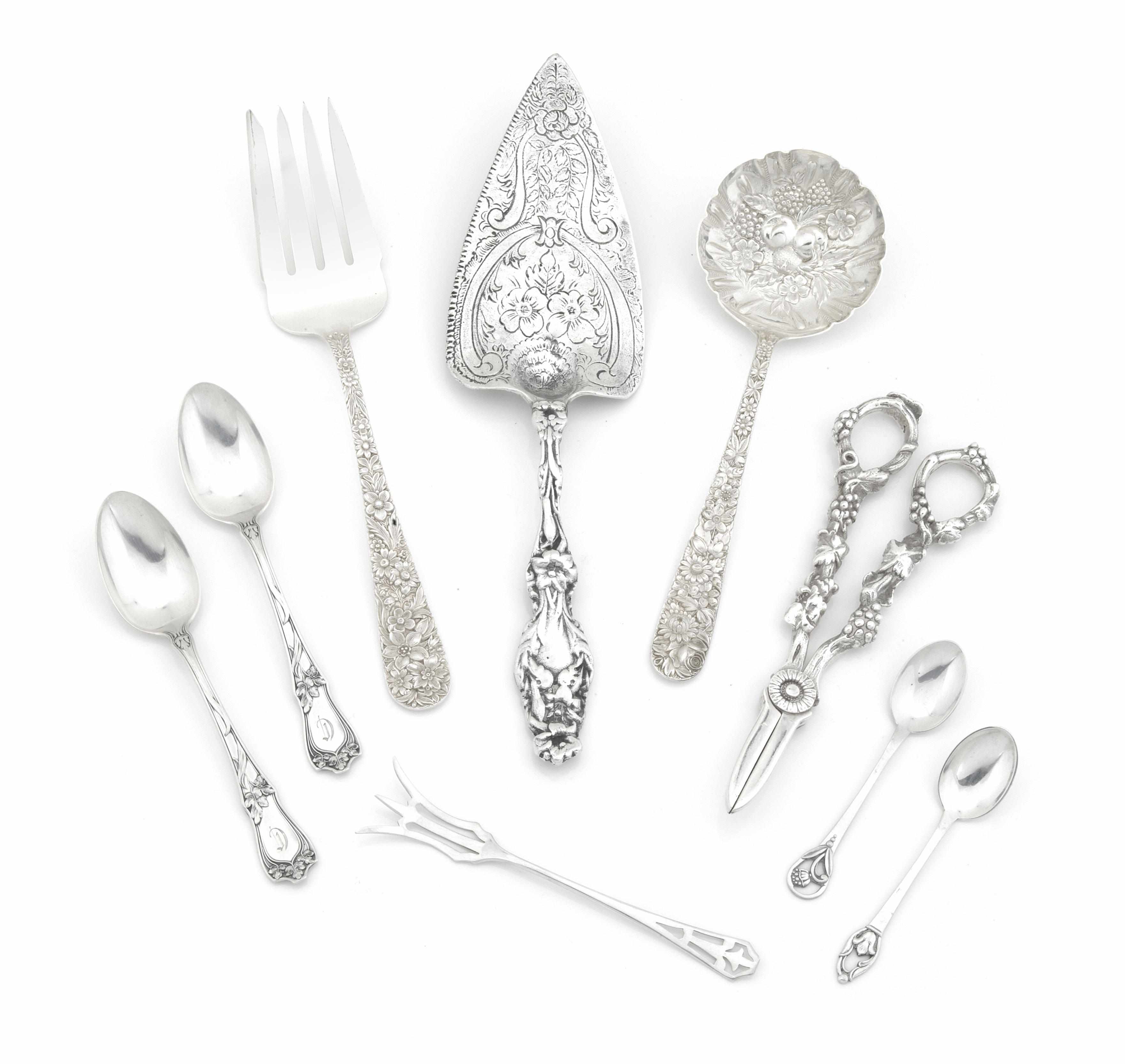 Appraisal: A group of sterling flatware Including Chantilly gravy ladle Gorham