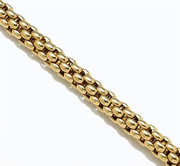 Appraisal: A fourteen karat gold necklace weighing approximately grams length in