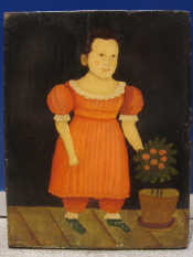 Appraisal: Na ve Painting of a Little Girl' Oil on panel