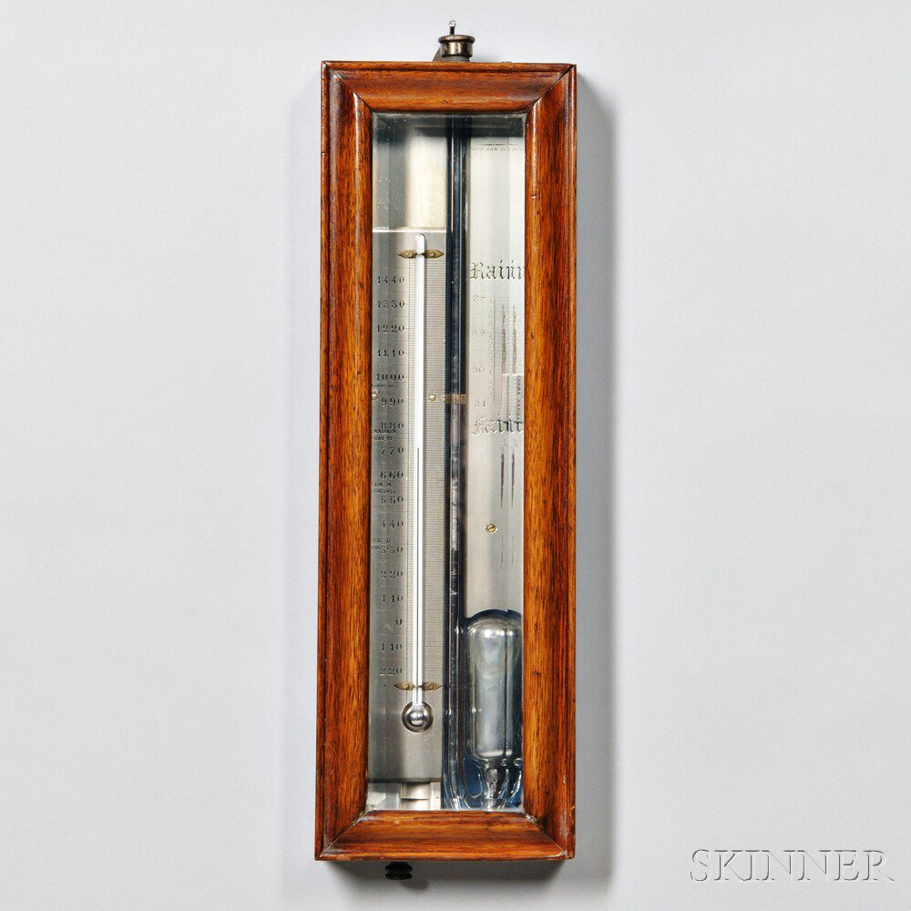 Appraisal: Currier Simpson Wall Barometer c mahogany glazed case with beveled