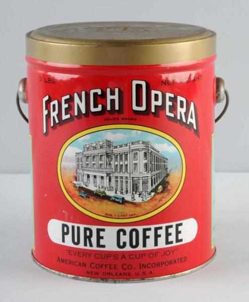 Appraisal: French Opera Coffee Pail Description Beautiful condition with nice graphics