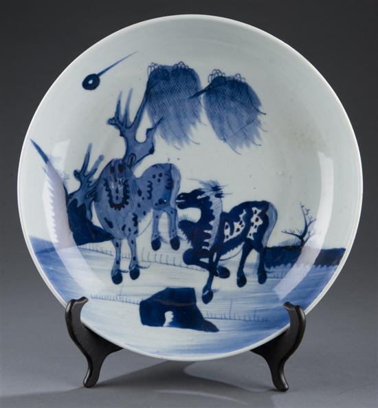 Appraisal: Chinese blue and white porcelain charger Late th early th