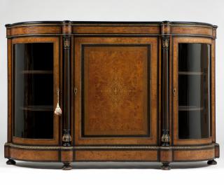 Appraisal: A Napoleon III marquetry meuble d'appui vitrine Late th century