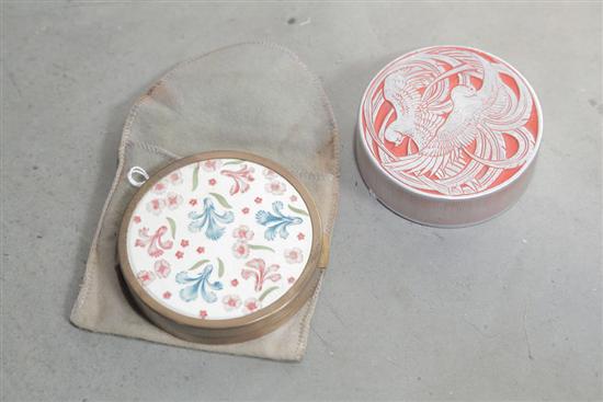 Appraisal: TWO ROGER AND GALLET POWDER COMPACTS Including one aluminum Lalique