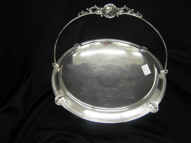 Appraisal: Gorham Coin Silver Medallion Pattern Basket centerpiece swing handle protraits