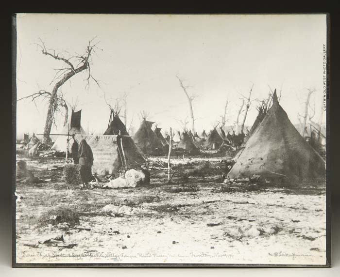 Appraisal: PHOTOGRAPH OF INDIAN ENCAMPMENT BY COPYRIGHT L A HUFFMAN Image