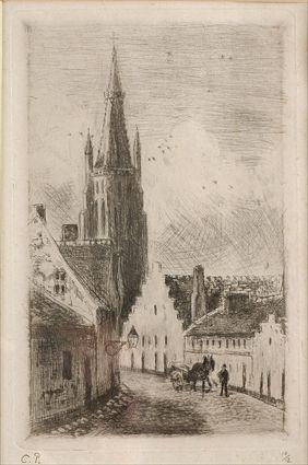 Appraisal: AFTER CAMILLE PISSARO NOTRE DAME DE BRUGES Etching initialed C