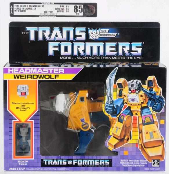 Appraisal: Transformers Weirdwolf AFA Hasbro Rare grade and difficult to find