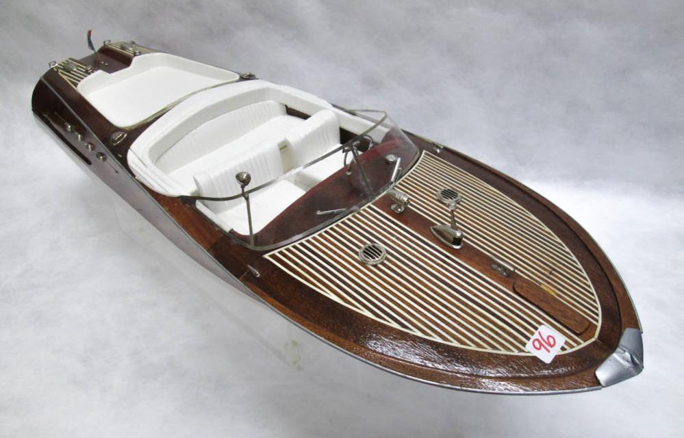 Appraisal: HISTORIC SCALE WOODEN BOAT MODEL a Italian Amati Riva Aquarama