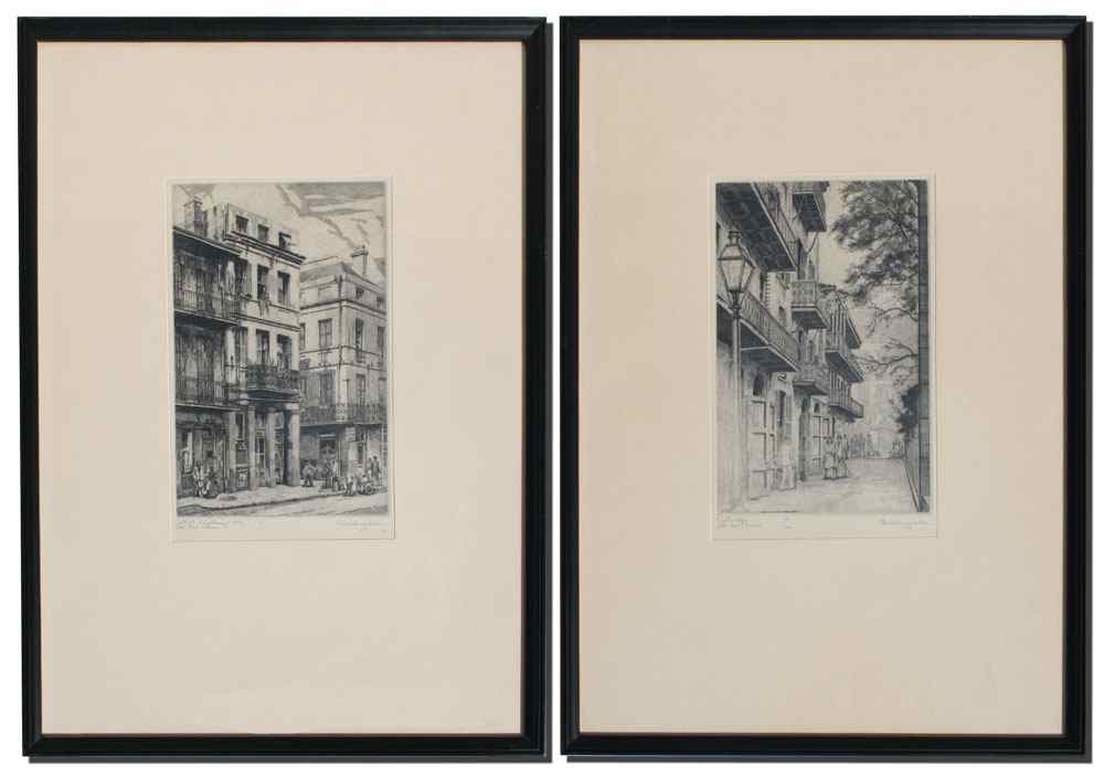 Appraisal: HOBBS Morris Henry American - Two New Orleans Etchings ''Conti