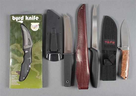 Appraisal: Four knives for hunting or other purposes by Kobun Byrd