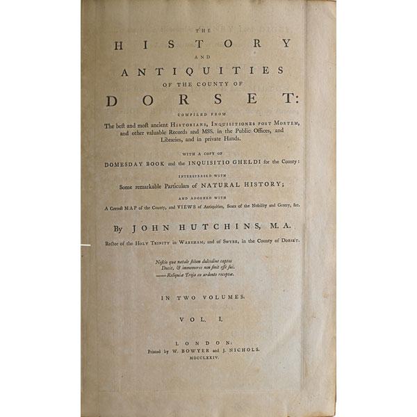 Appraisal: HISTORY AND ANTIQUITIES OF THE COUNTY OF DORSET Two volumes